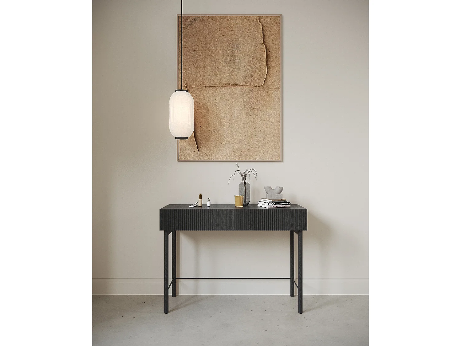 Coiffeuse avec tiroir - debout - 110 cm - couleur du bois de frêne Portland - NOLIE