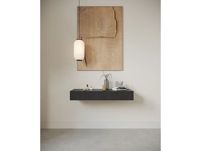 Coiffeuse - 2 tiroirs - couleur du bois de frêne Portland - 110 cm - NOLIE