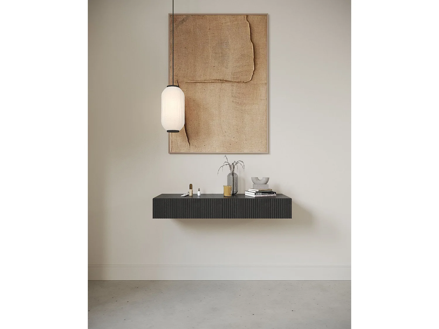 Coiffeuse - 2 tiroirs - couleur du bois de frêne Portland - 110 cm - NOLIE