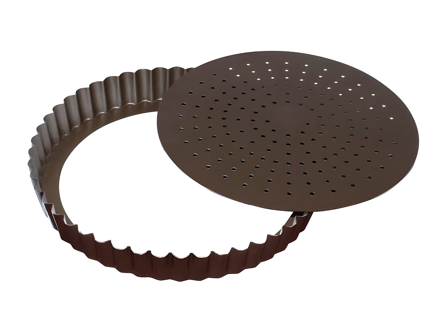 Tourtière ronde cannelée fond mobile 30 cm