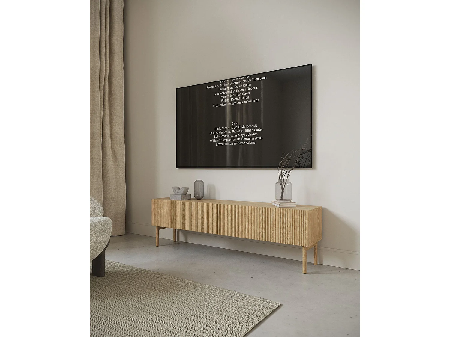 TV-Lowboard - 175 cm - Eichenholzoptik - NOLIE