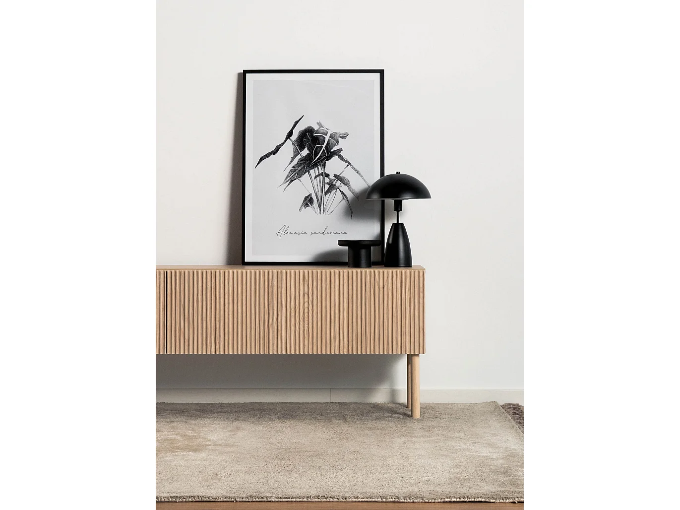 Meuble TV - debout - 175 cm - couleur de bois chêne huilé - NOLIE