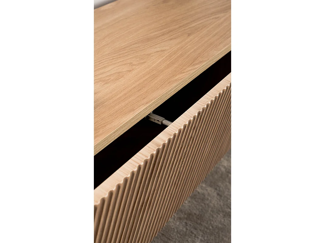 Meuble TV - debout - 175 cm - couleur de bois chêne huilé - NOLIE
