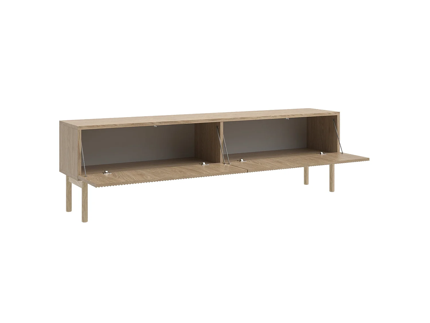 Meuble TV - debout - 175 cm - couleur de bois chêne huilé - NOLIE