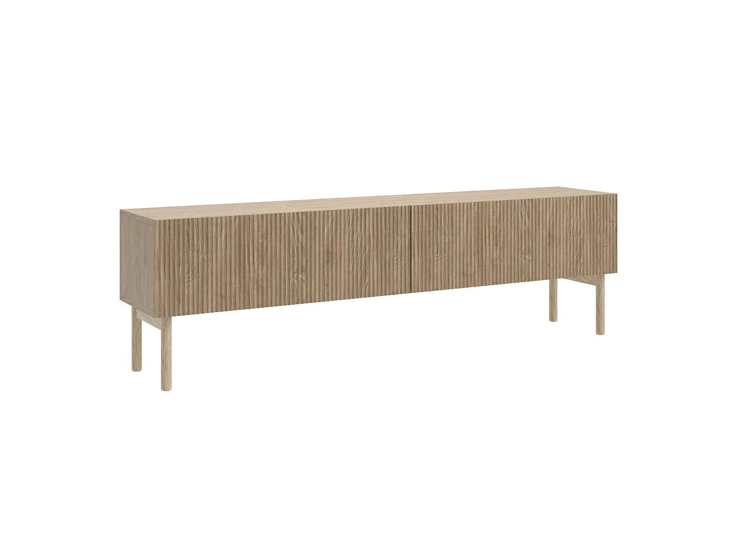 Meuble TV - debout - 175 cm - couleur de bois chêne huilé - NOLIE
