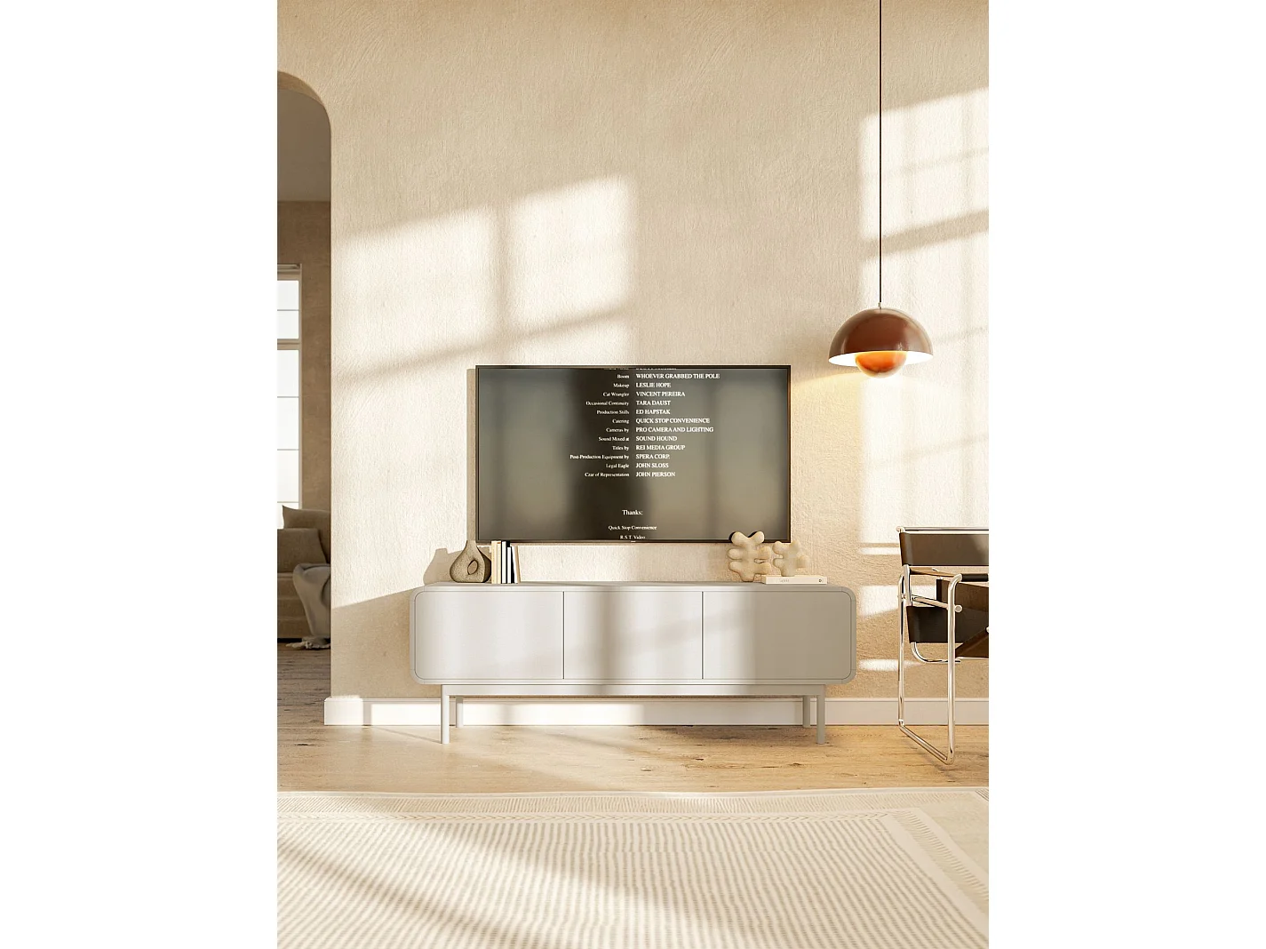 TV-Lowboard mit 3 Schubladen - greige - 154 cm - ORO