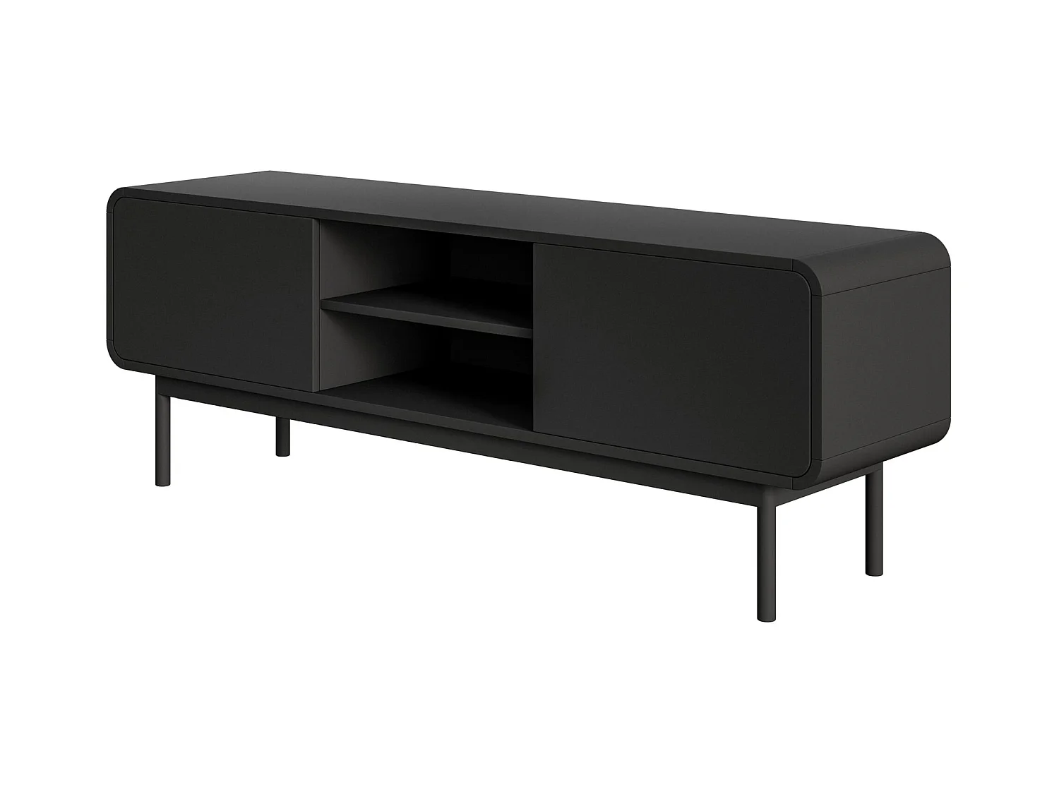 TV-Lowboard mit 2 Schubladen - schwarz - 154 cm - ORO