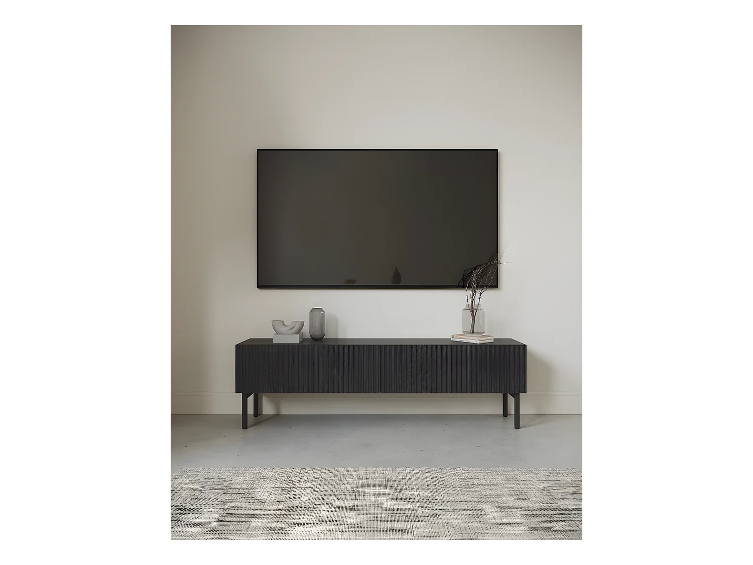 Meuble TV - 175 cm - debout - couleur du bois de frêne Portland - NOLIE