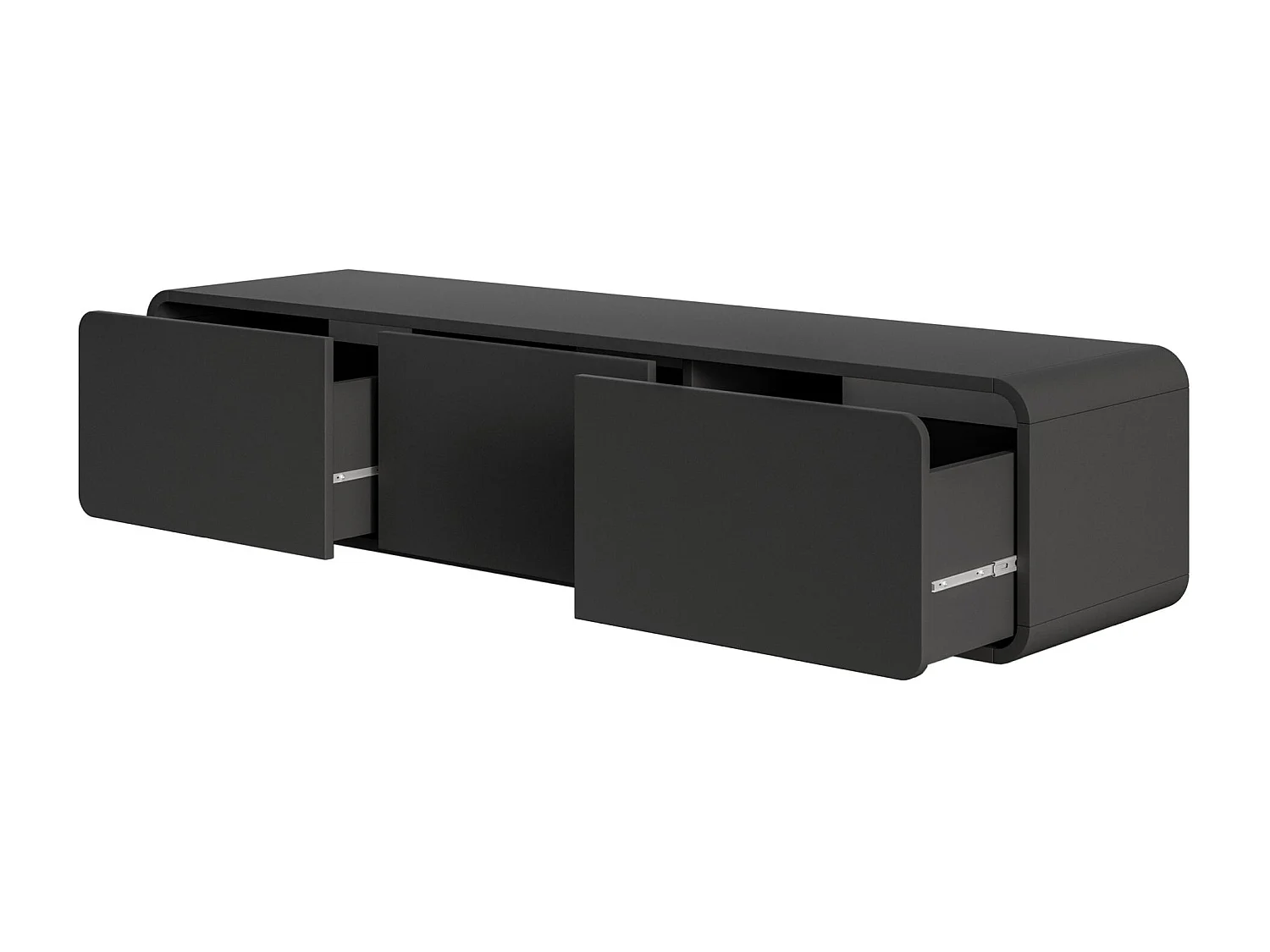 TV-Hängeboard mit 3 Schubladen - schwarz - 154 cm - ORO