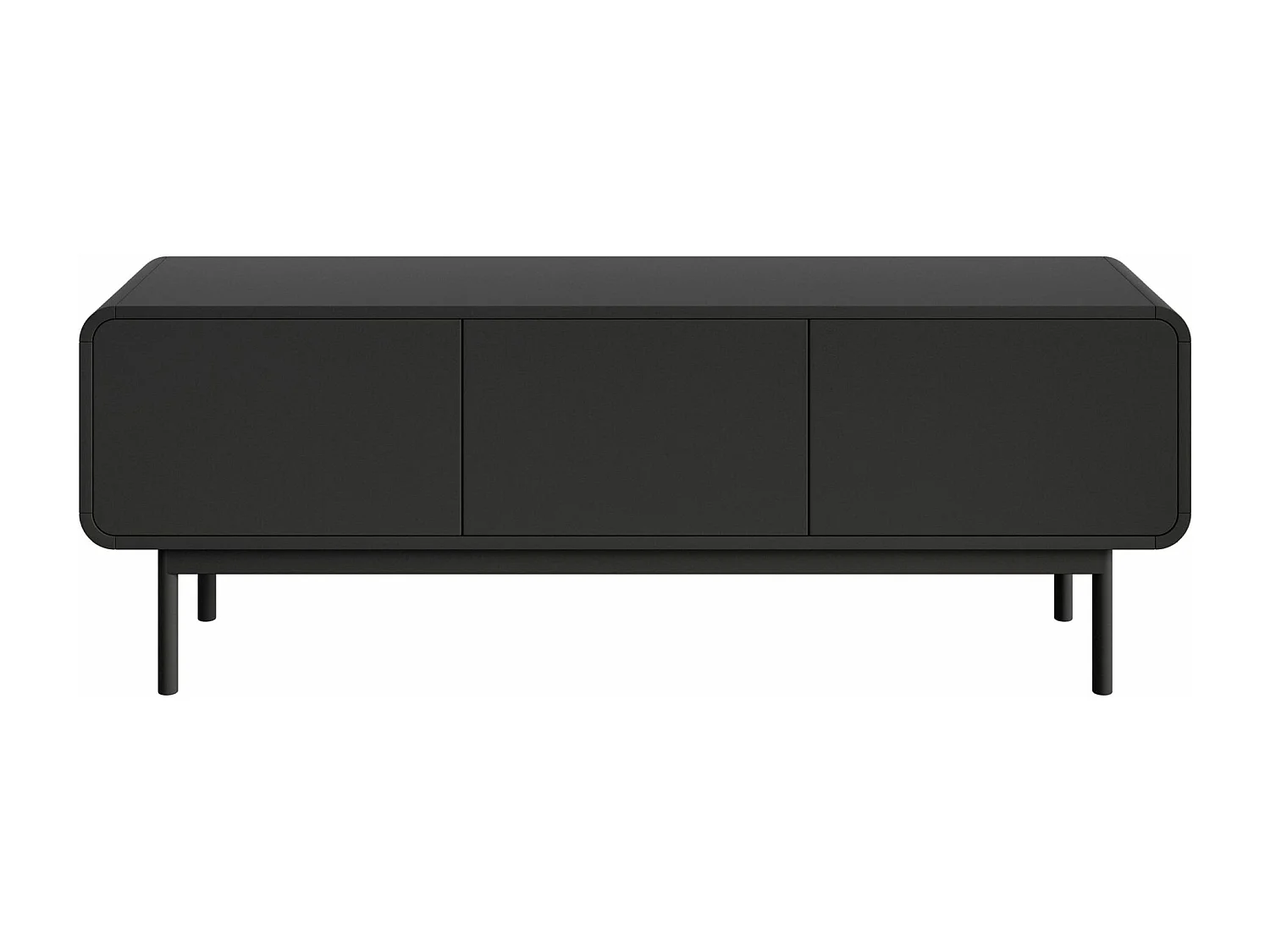 Meuble TV - 154 cm - avec trois tiroirs - debout - noir - ORO