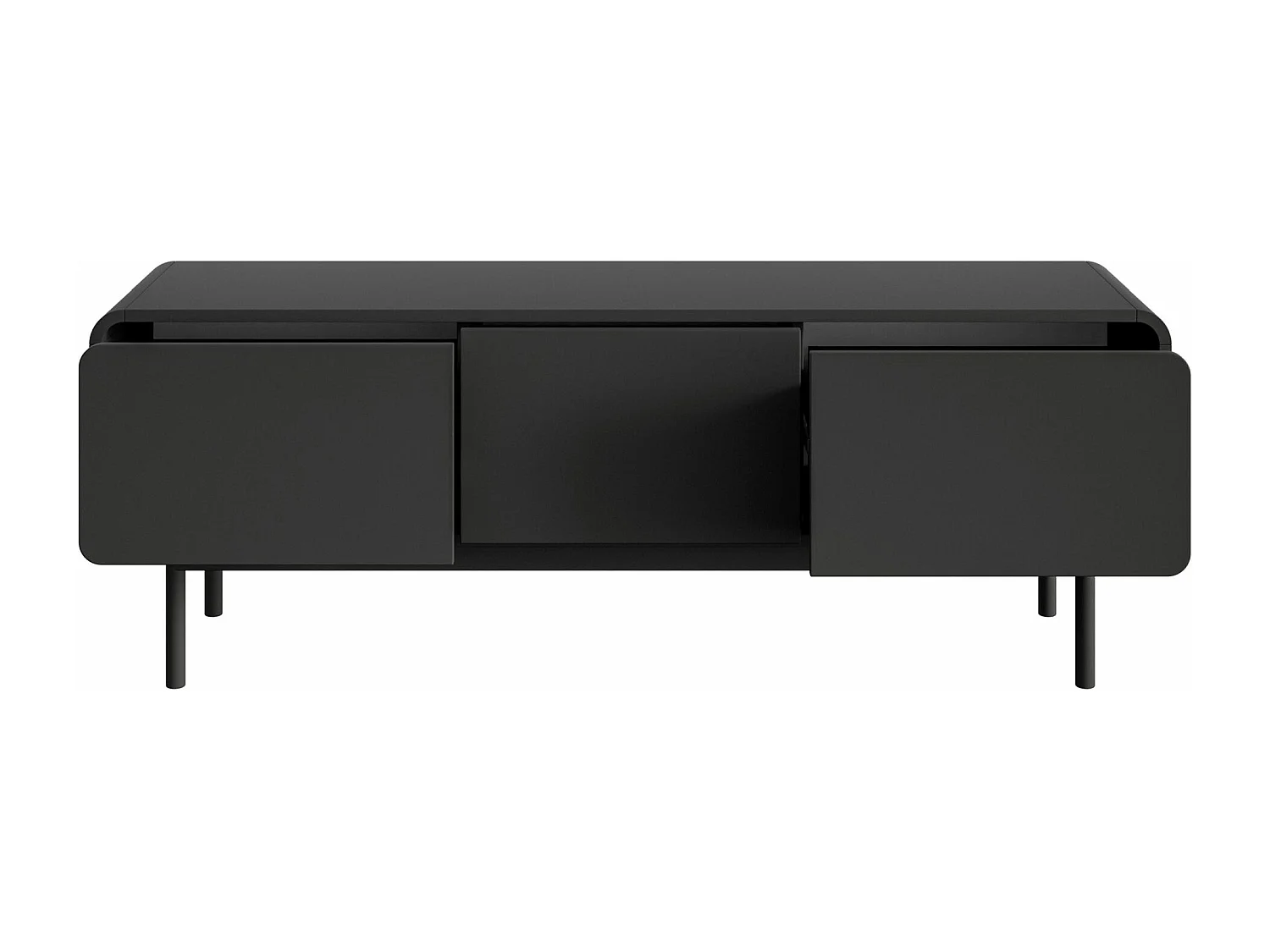 Meuble TV - 154 cm - avec trois tiroirs - debout - noir - ORO