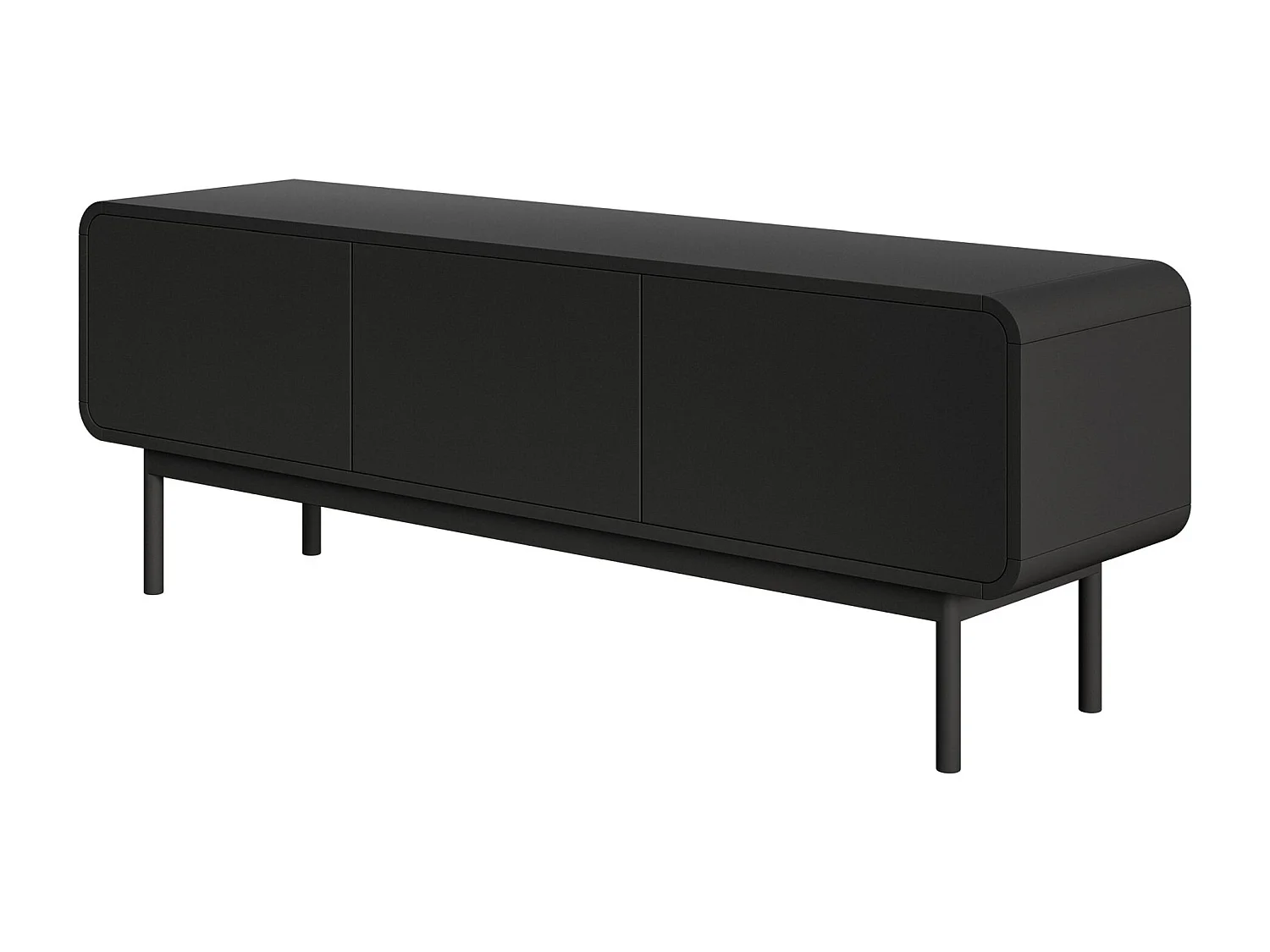 Meuble TV - 154 cm - avec trois tiroirs - debout - noir - ORO