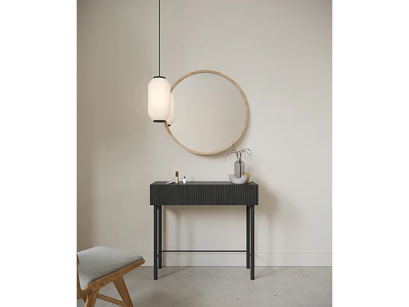 Konsolentisch mit Schublade - Holzoptik Esche Schwarz - 90 cm - NOLIE