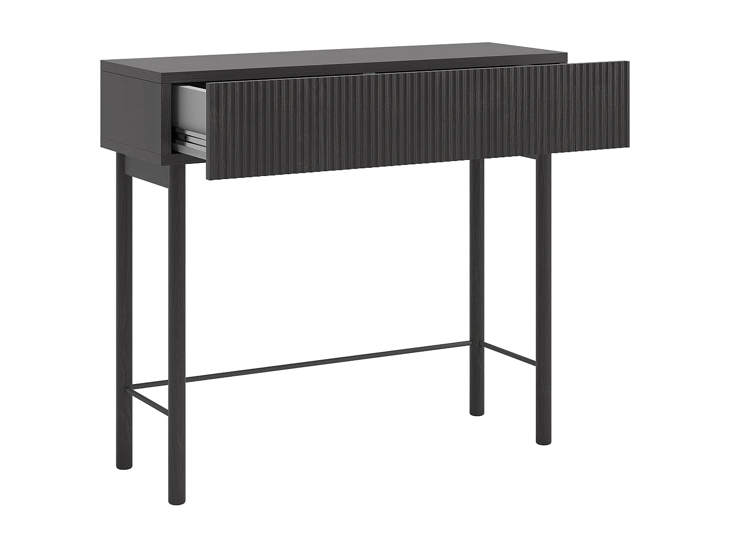 Table console avec tiroir - debout - 90 cm - couleur du bois de frêne Portland- NOLIE