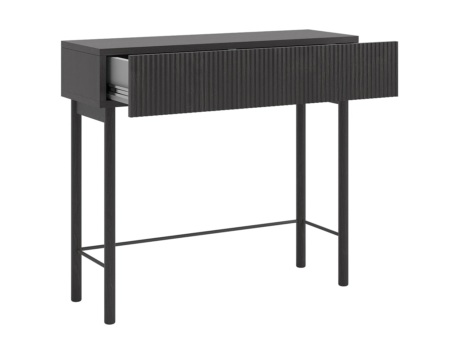 Table console avec tiroir - debout - 90 cm - couleur du bois de frêne Portland- NOLIE