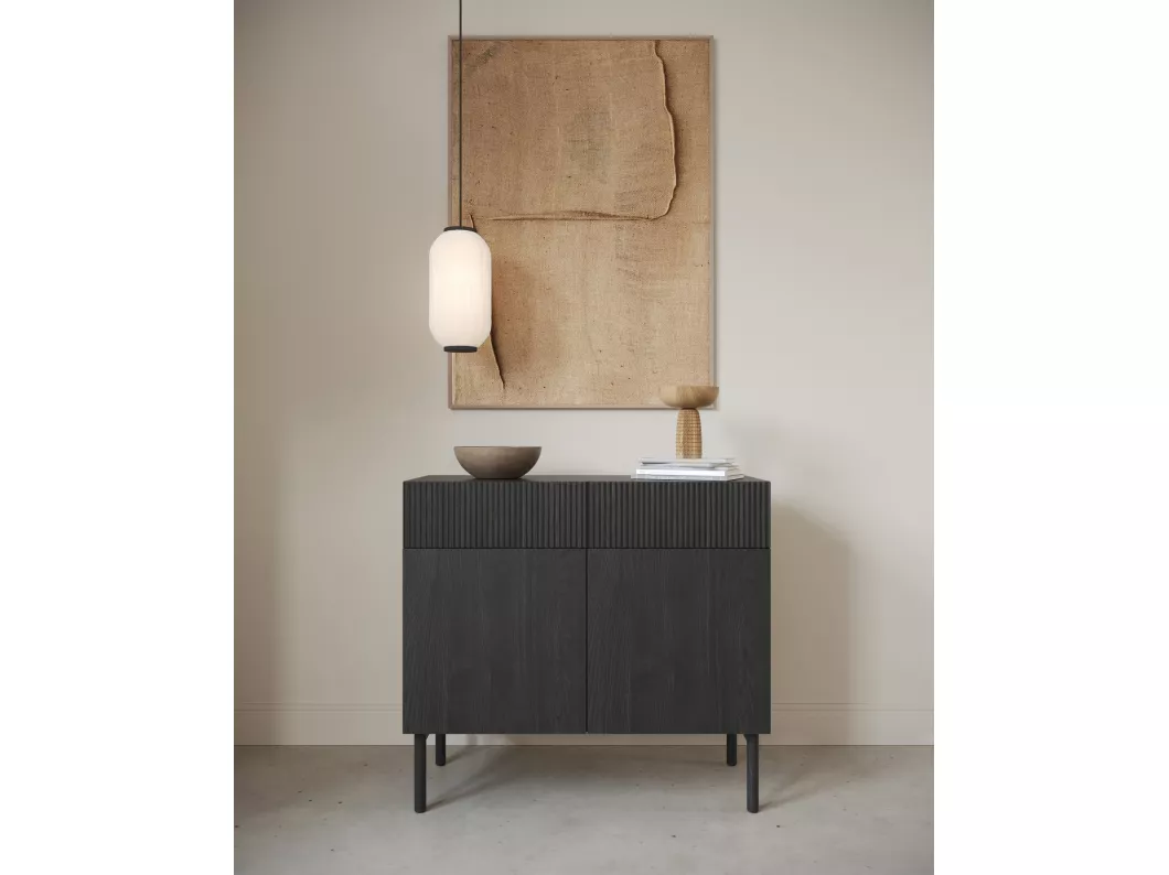 Kauf Unique Sideboard mit 2 Schubladen - Holzoptik Esche Schwarz - 100 cm - NOLIE