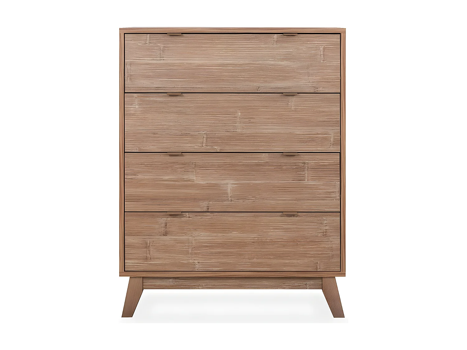 Commode 4 tiroirs décor bambou - L82 cm