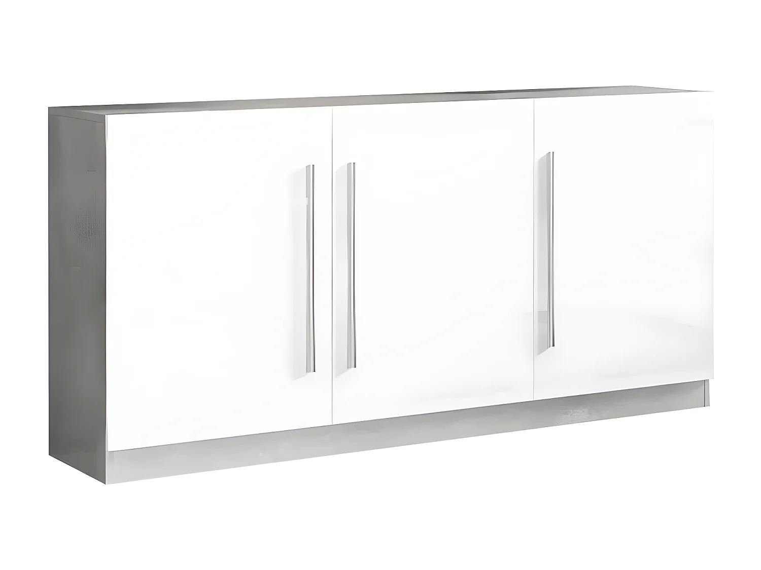CLARK - Ensemble Salon Blanc et Marbre Meuble TV + Buffet + Table Basse