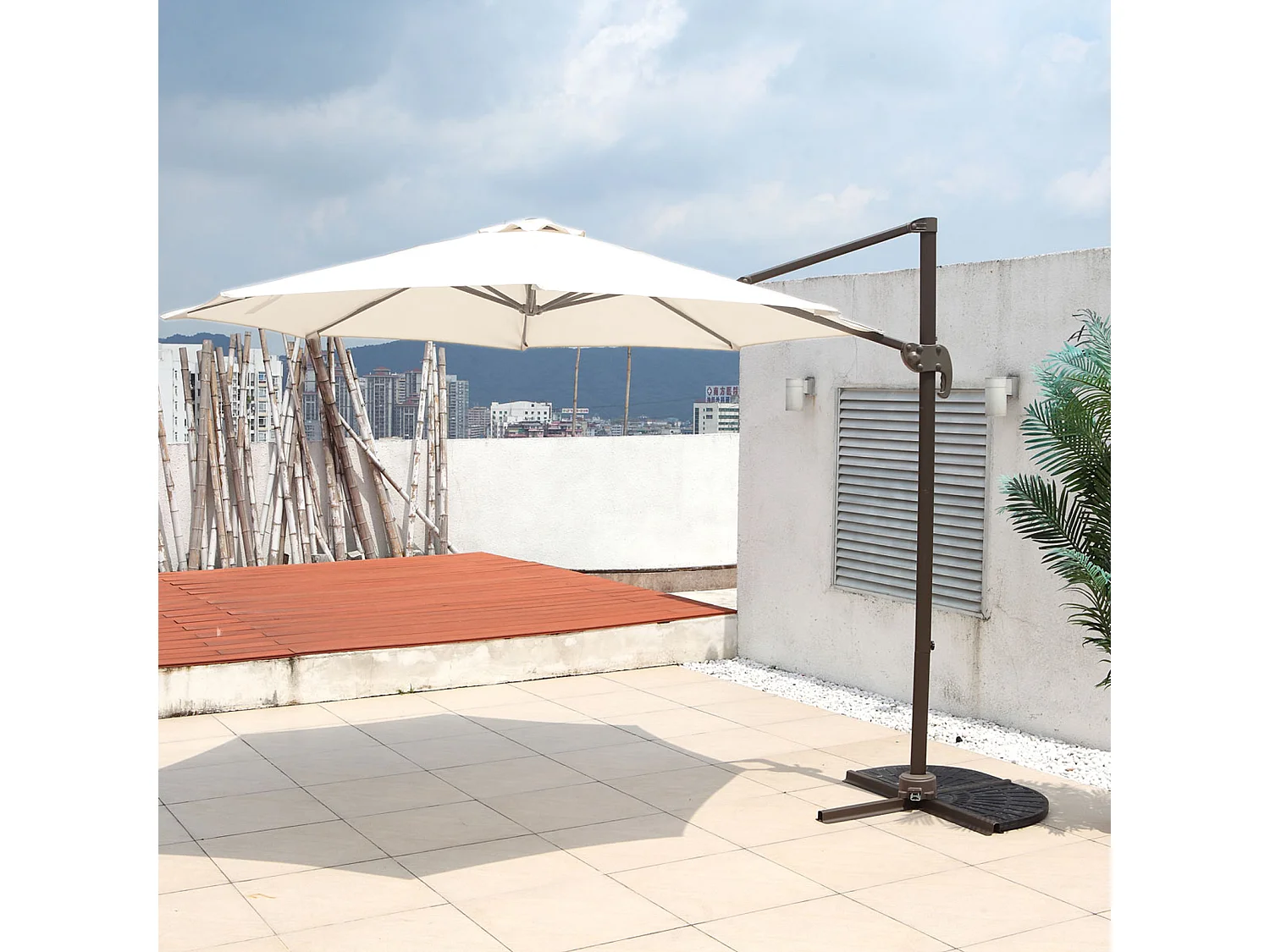 Parasol aluminium pivotant