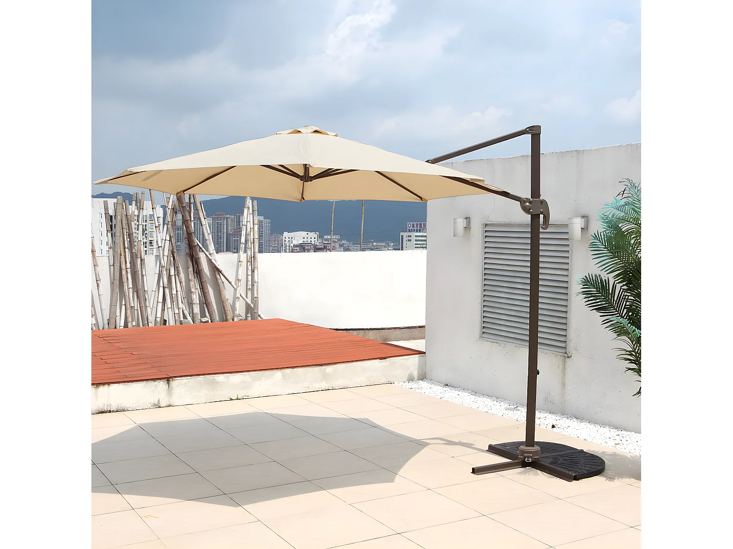 Parasol aluminium pivotant