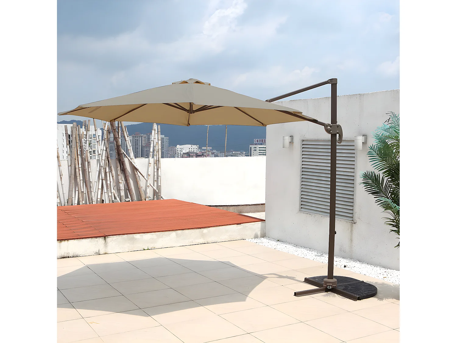 Parasol aluminium pivotant