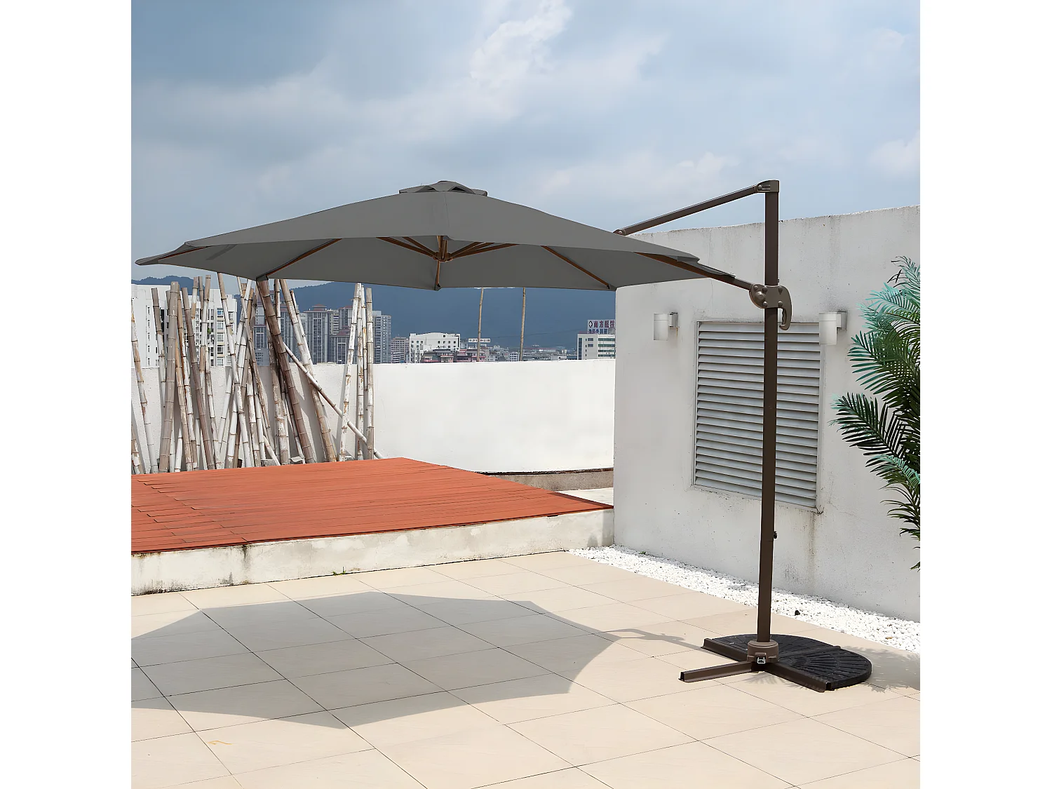 Parasol aluminium pivotant