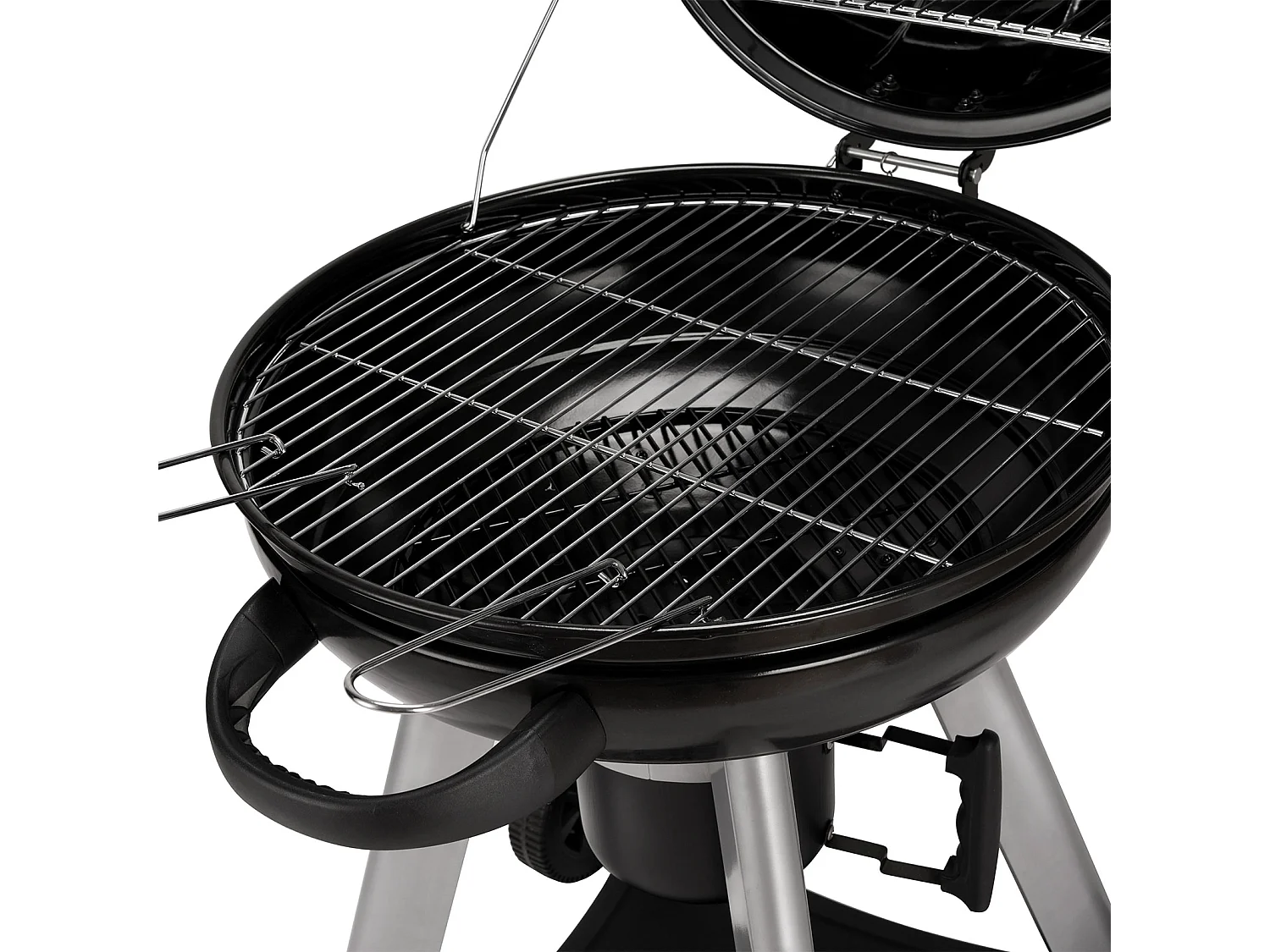 Barbecue sphérique au charbon de bois avec couvercle rabattable