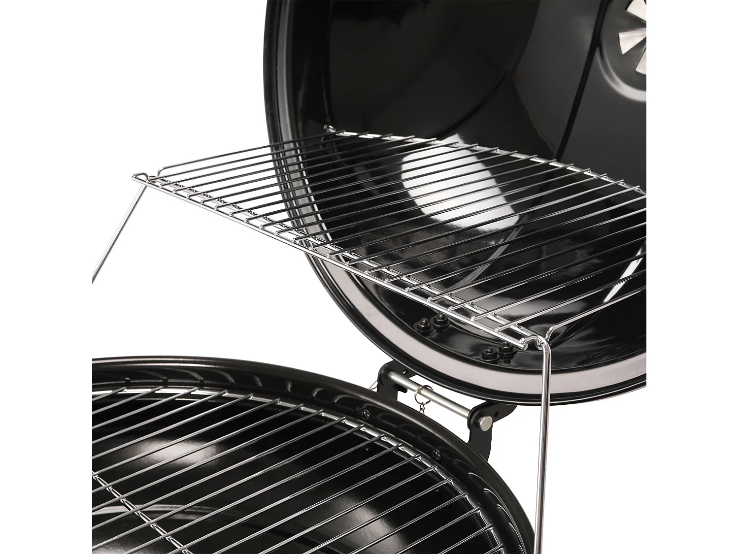 Barbecue sphérique au charbon de bois avec couvercle rabattable