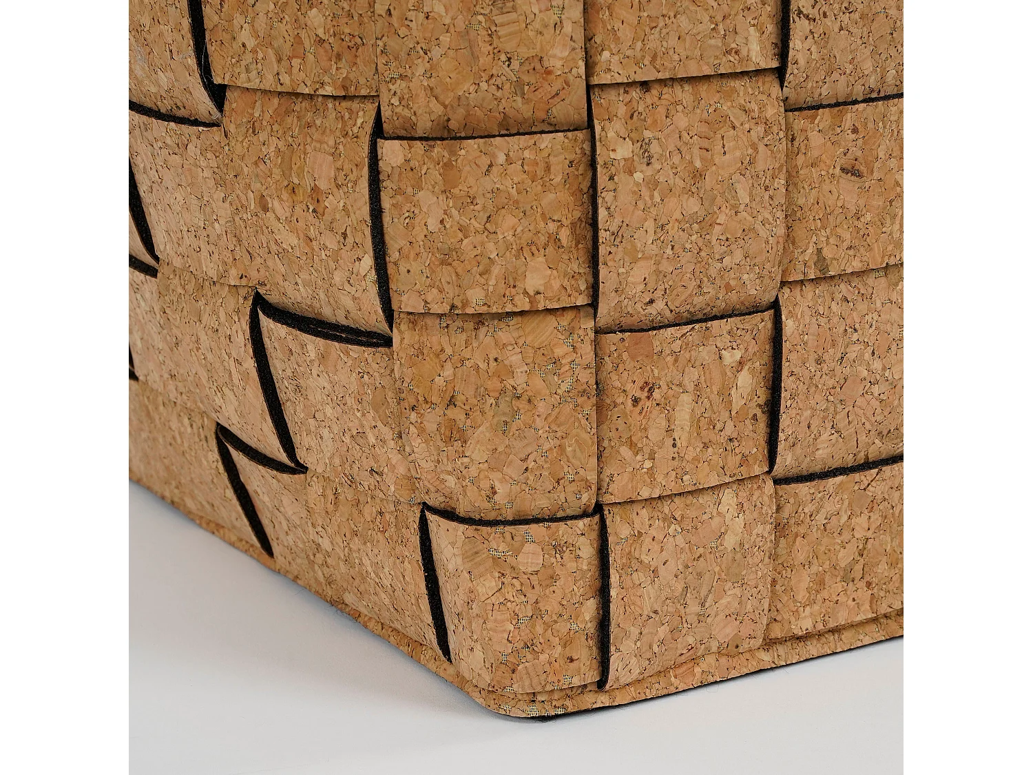 Ensemble de panier de rangement en liège et feutre - 40 x 30 x 30 - Marron -