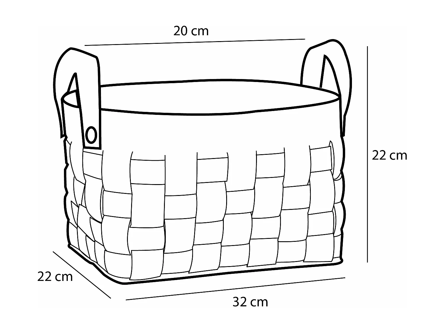 Ensemble de panier de rangement en liège et feutre - 40 x 30 x 30 - Marron -