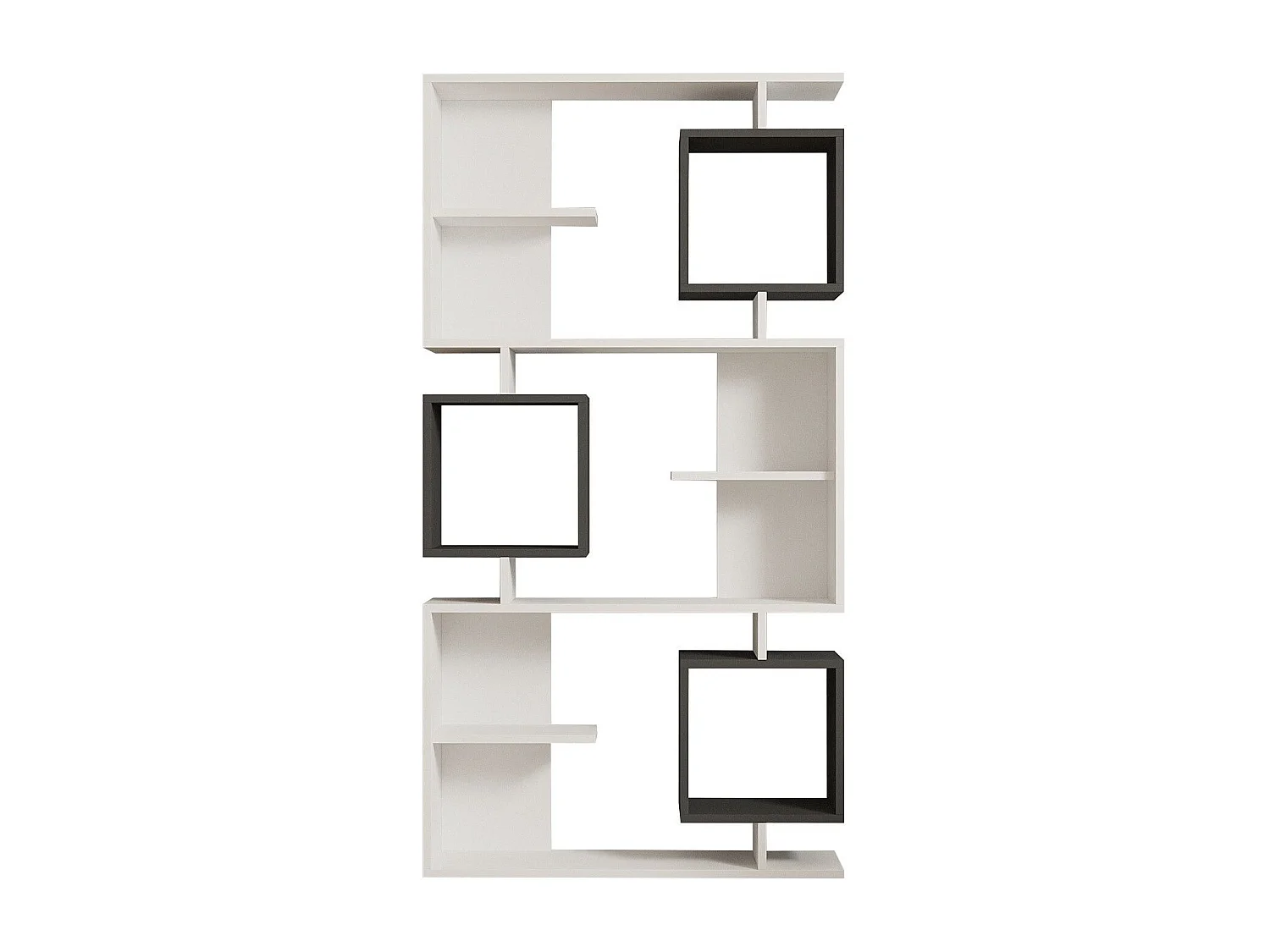 Estante – 90 x 171,9 x 24,6 cm – Branca e Antracite – Painel de partículas revestido de melamina