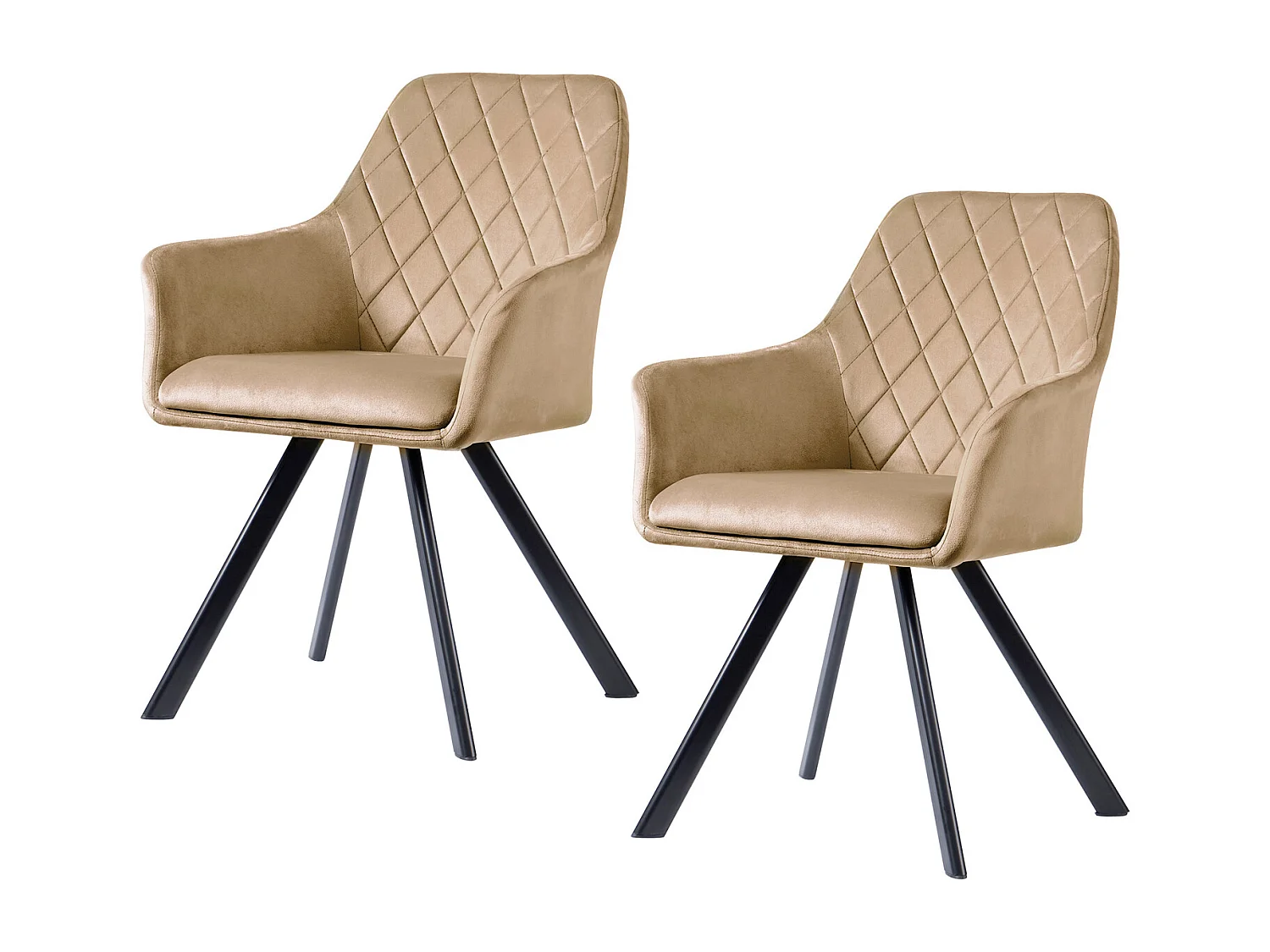 Lot de 2 chaises de salle à manger avec accoudoirs