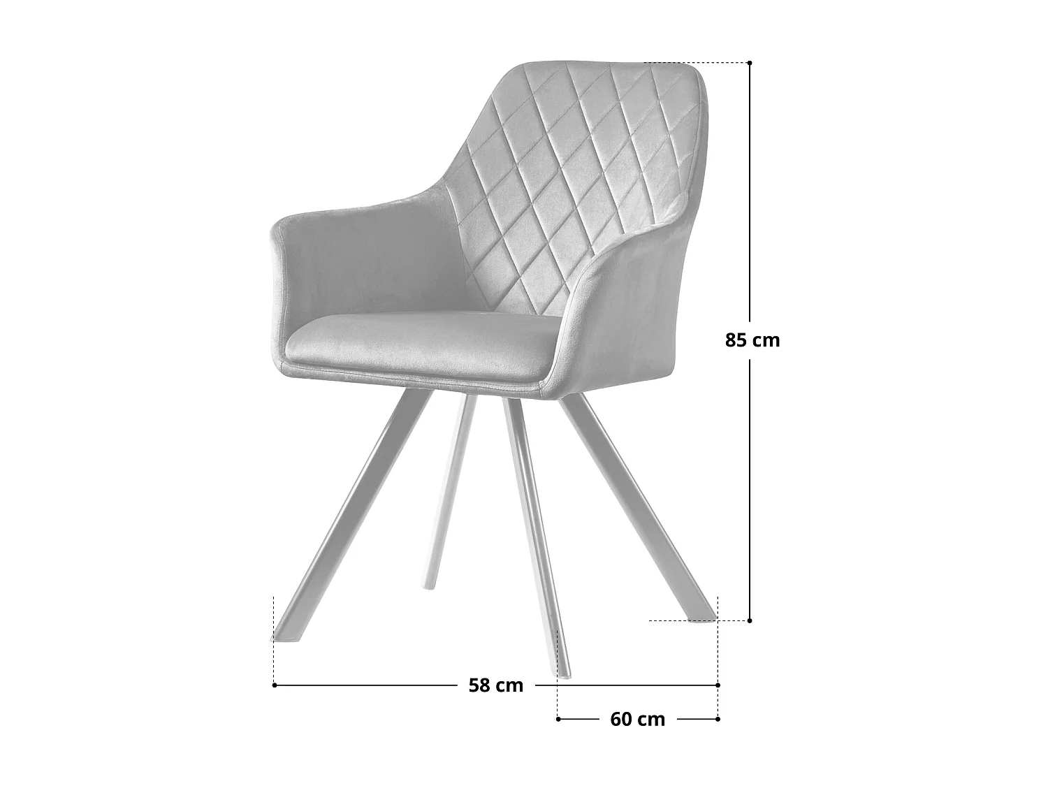 Lot de 2 chaises de salle à manger avec accoudoirs