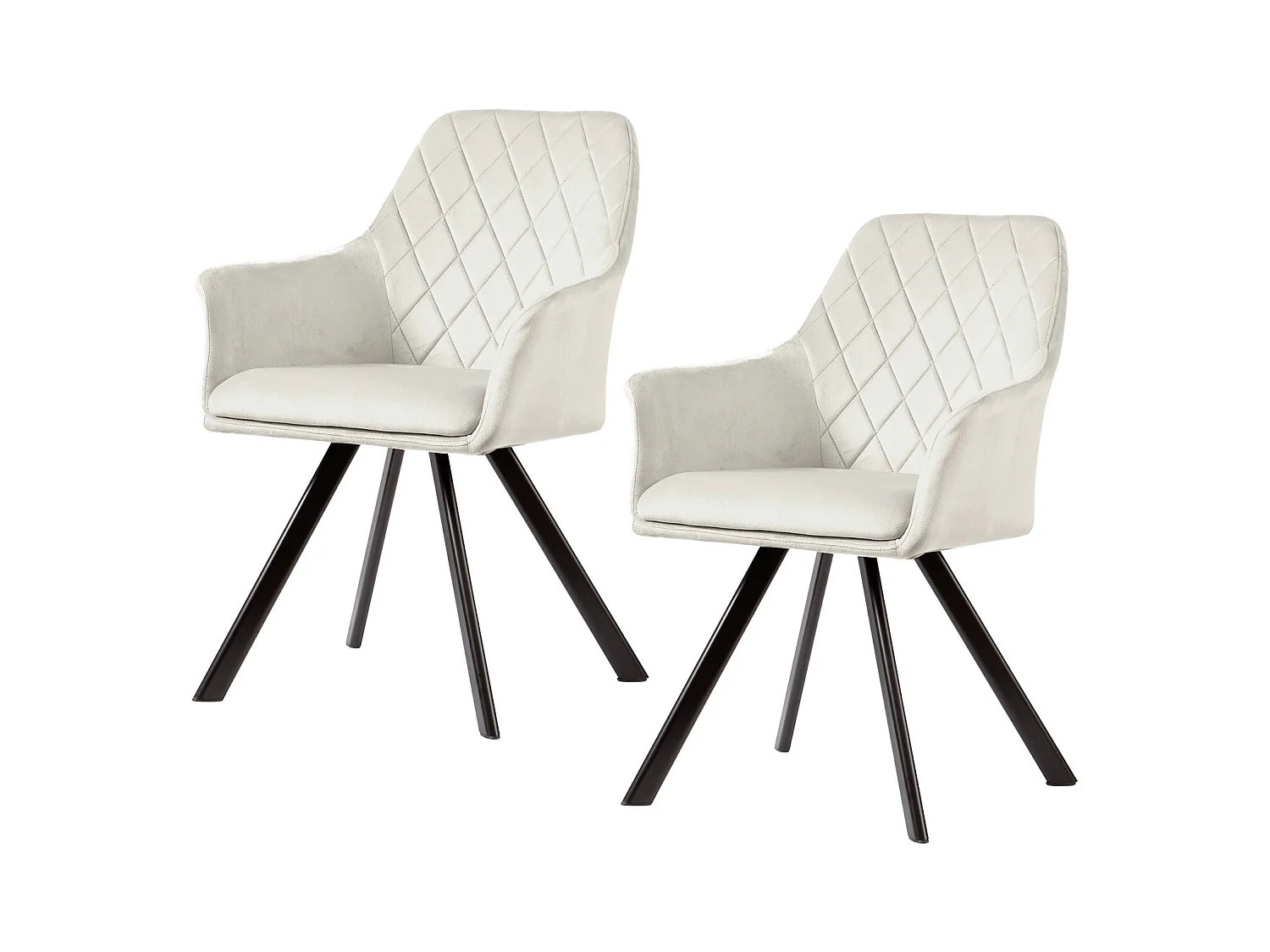 Lot de 2 chaises de salle à manger avec accoudoirs