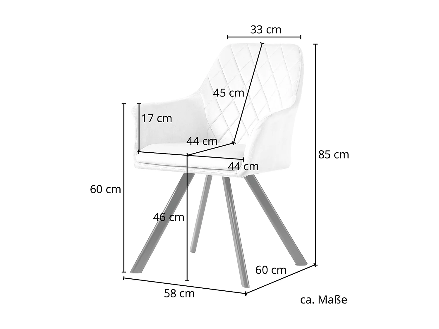 ESSZIMMERSTUHL MASON 2er Set Samt Beige