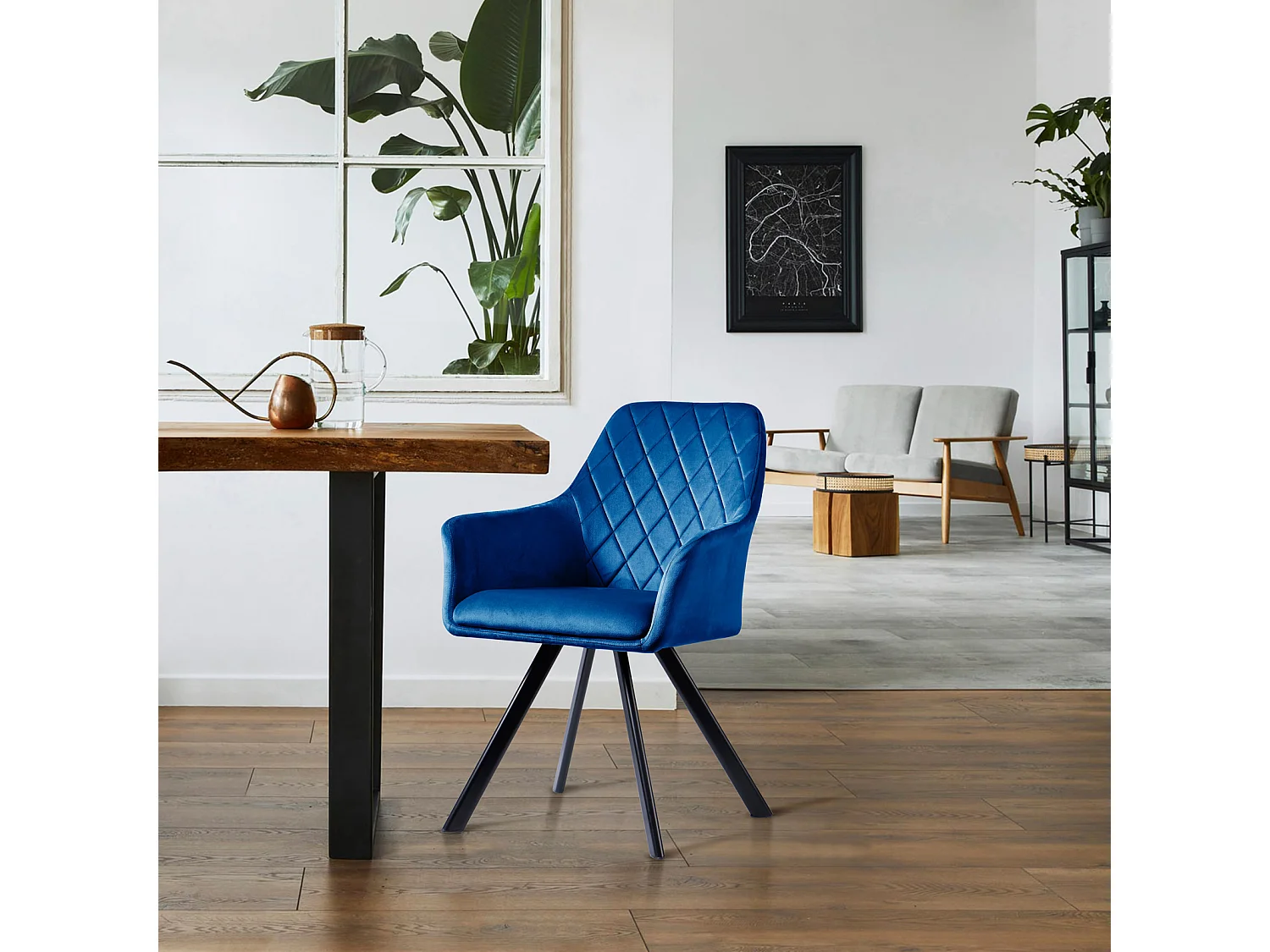 Lot de 2 chaises de salle à manger avec accoudoirs