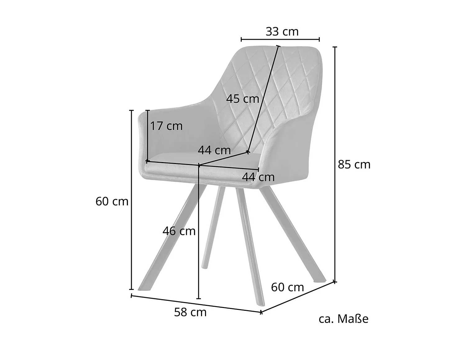 Lot de 2 chaises de salle à manger avec accoudoirs