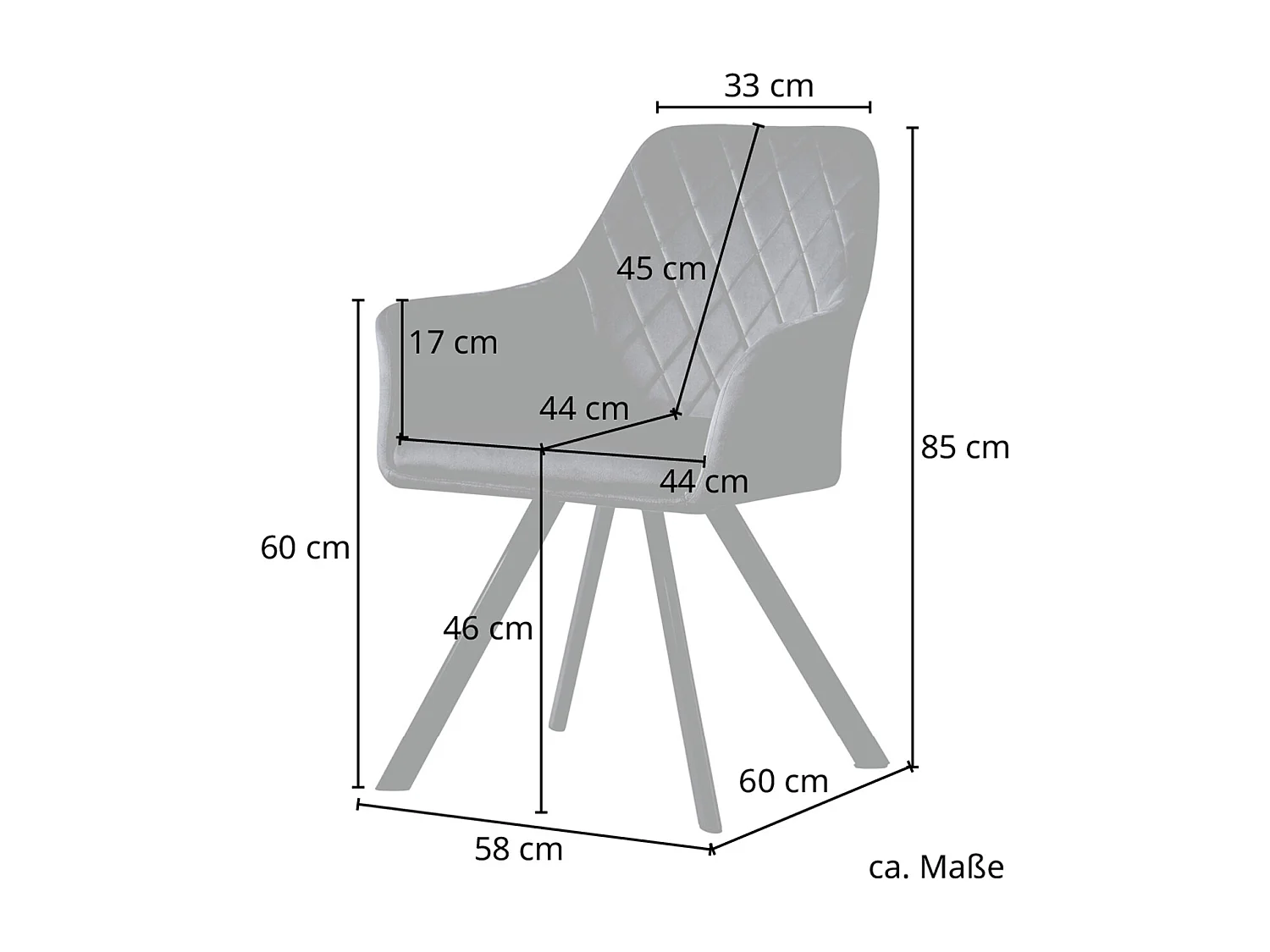 Lot de 2 chaises de salle à manger avec accoudoirs