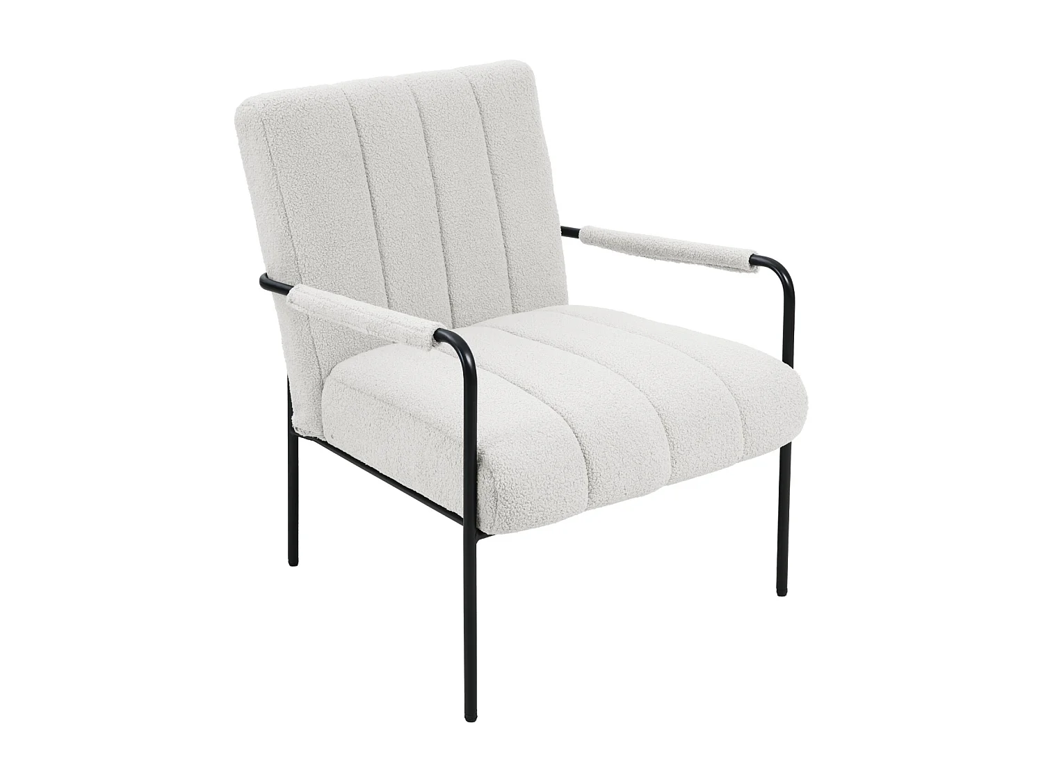 Fauteuil de salon SVITA KYLE Chaise rembourrée Chaise d'appoint Salon avec accoudoir Blanc