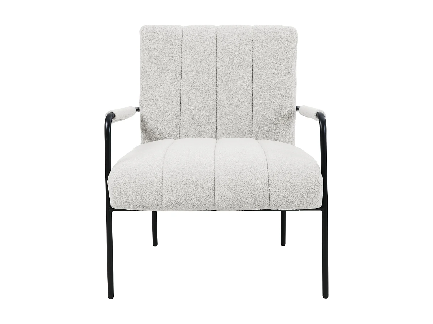 Fauteuil de salon SVITA KYLE Chaise rembourrée Chaise d'appoint Salon avec accoudoir Blanc