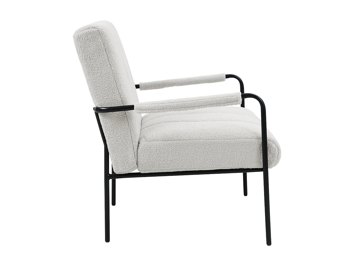 Fauteuil de salon SVITA KYLE Chaise rembourrée Chaise d'appoint Salon avec accoudoir Blanc