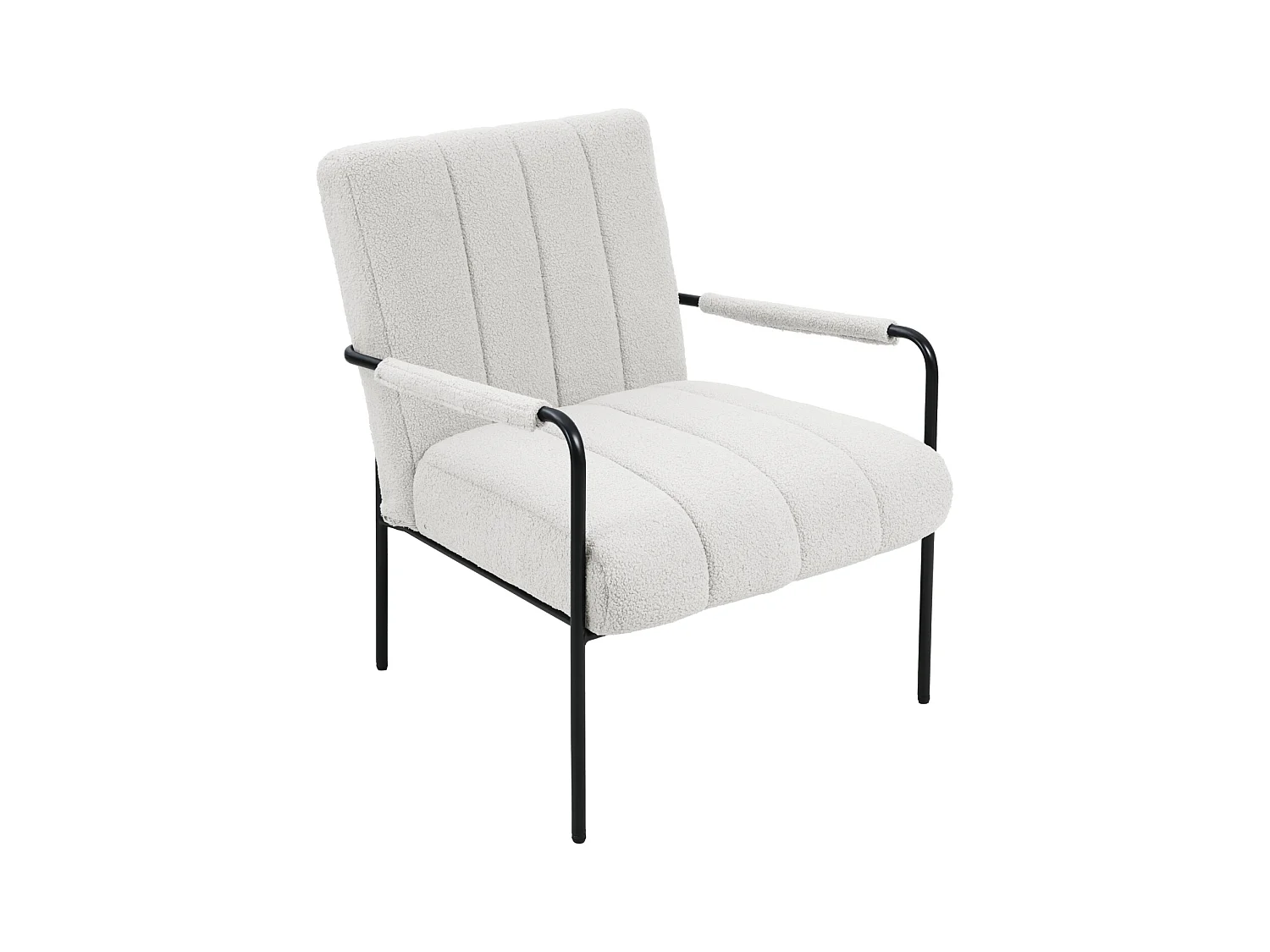 Fauteuil de salon SVITA KYLE Chaise rembourrée Chaise d'appoint Salon avec accoudoir Blanc