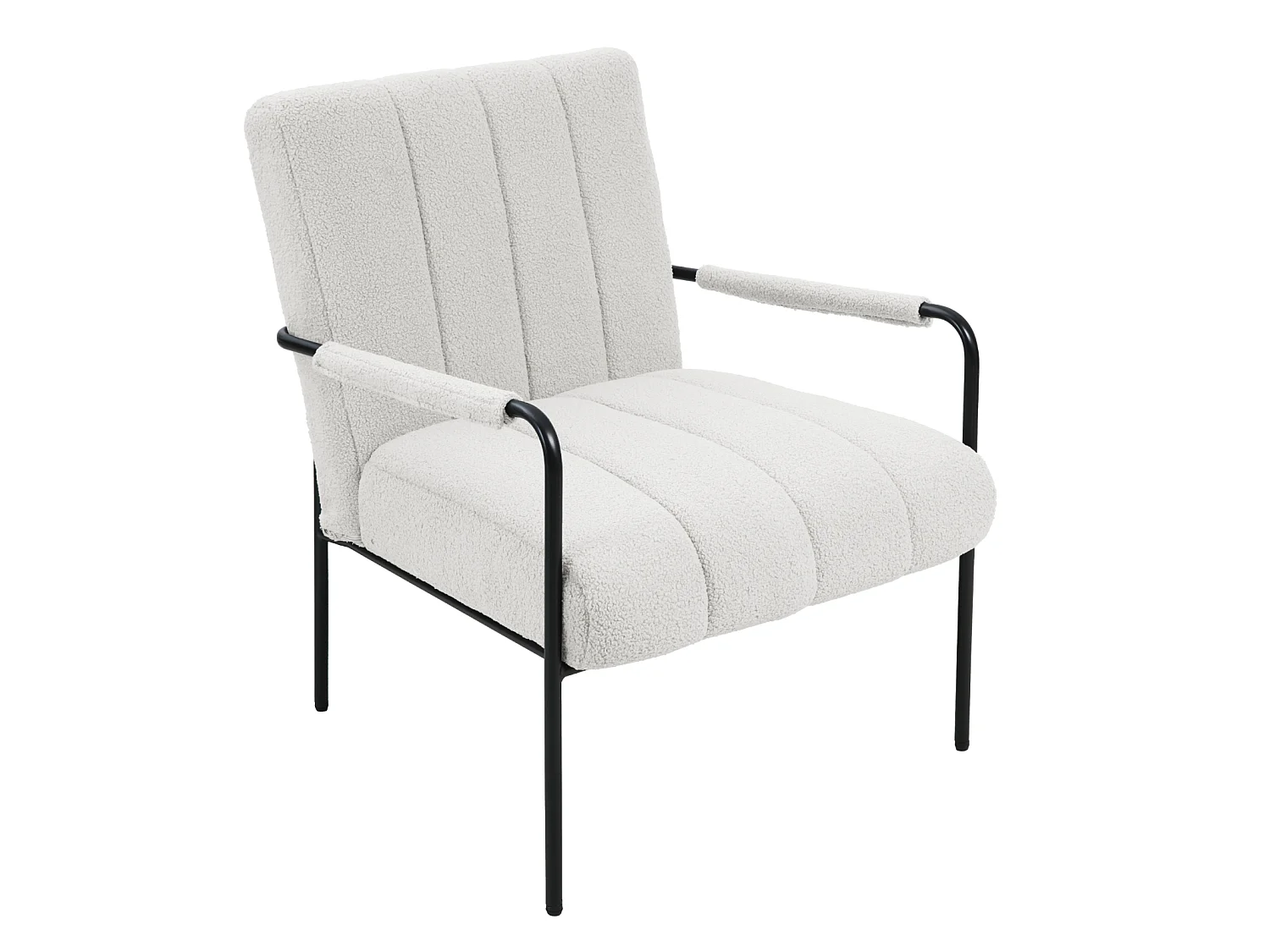 Fauteuil de salon SVITA KYLE Chaise rembourrée Chaise d'appoint Salon avec accoudoir Blanc