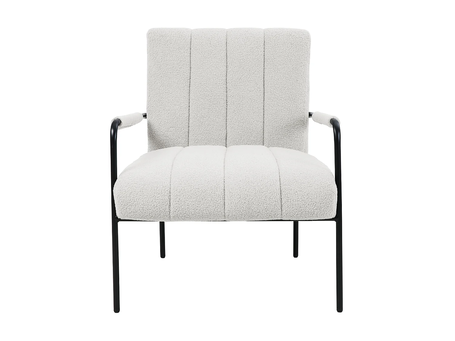 Fauteuil de salon SVITA KYLE Chaise rembourrée Chaise d'appoint Salon avec accoudoir Blanc