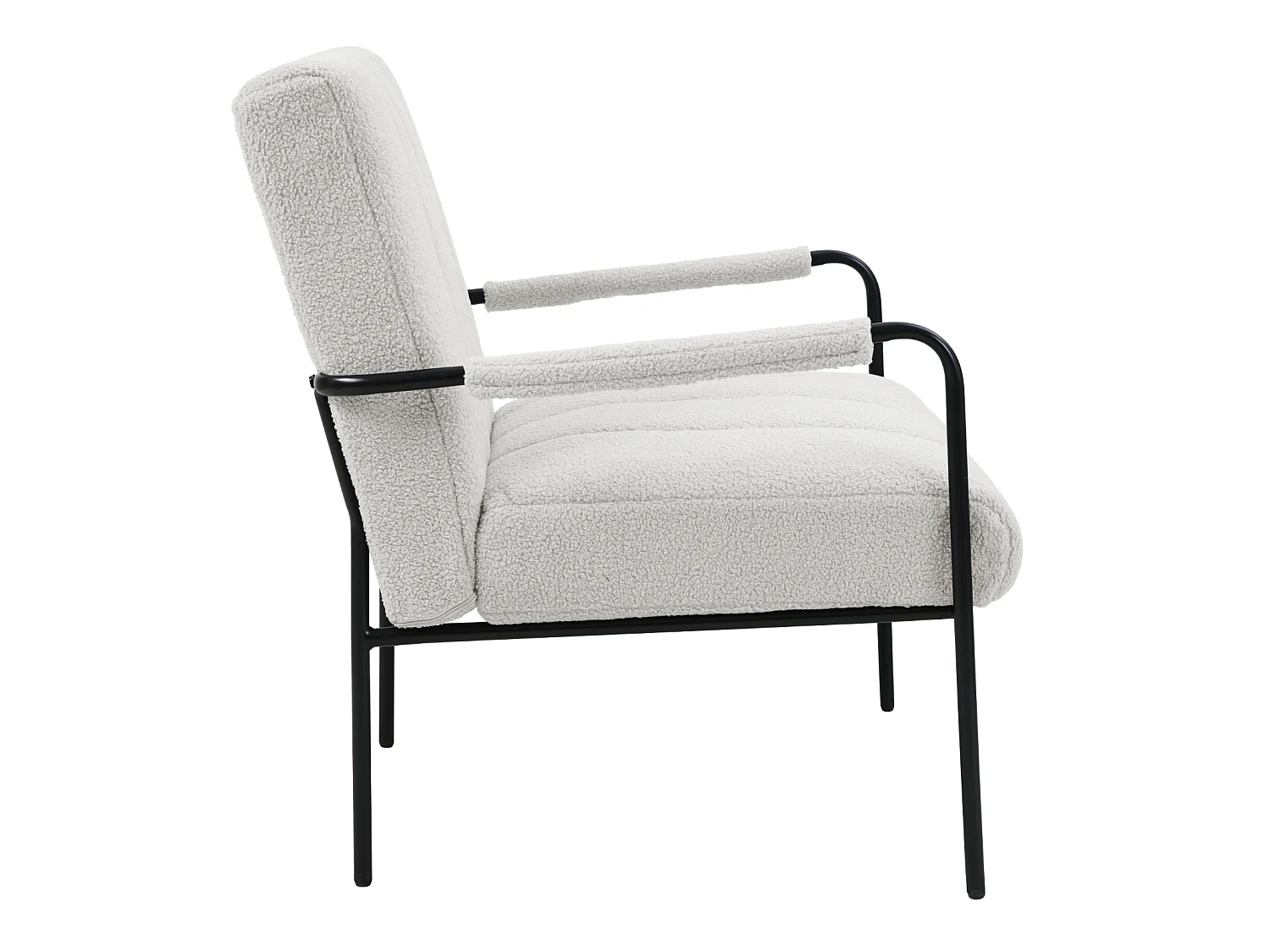 Fauteuil de salon SVITA KYLE Chaise rembourrée Chaise d'appoint Salon avec accoudoir Blanc