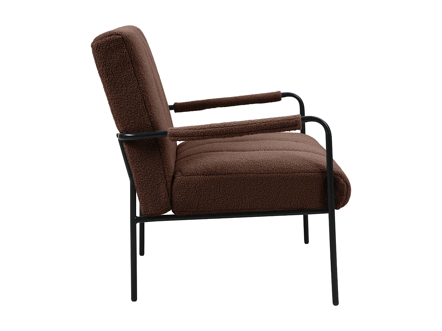 Fauteuil de salon SVITA KYLE Chaise rembourrée Chaise d'appoint Salon avec accoudoirs Marron