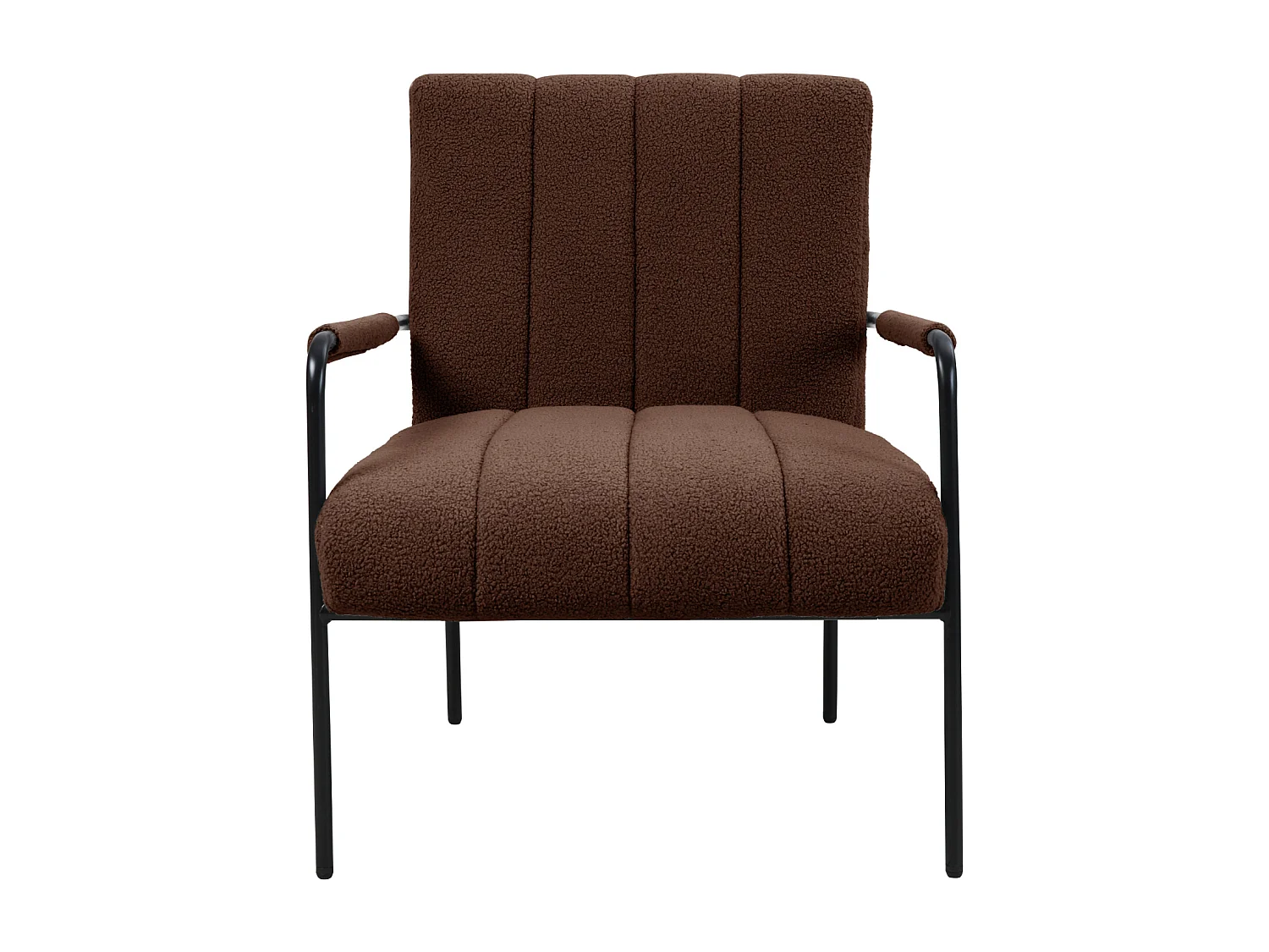 Fauteuil de salon SVITA KYLE Chaise rembourrée Chaise d'appoint Salon avec accoudoirs Marron