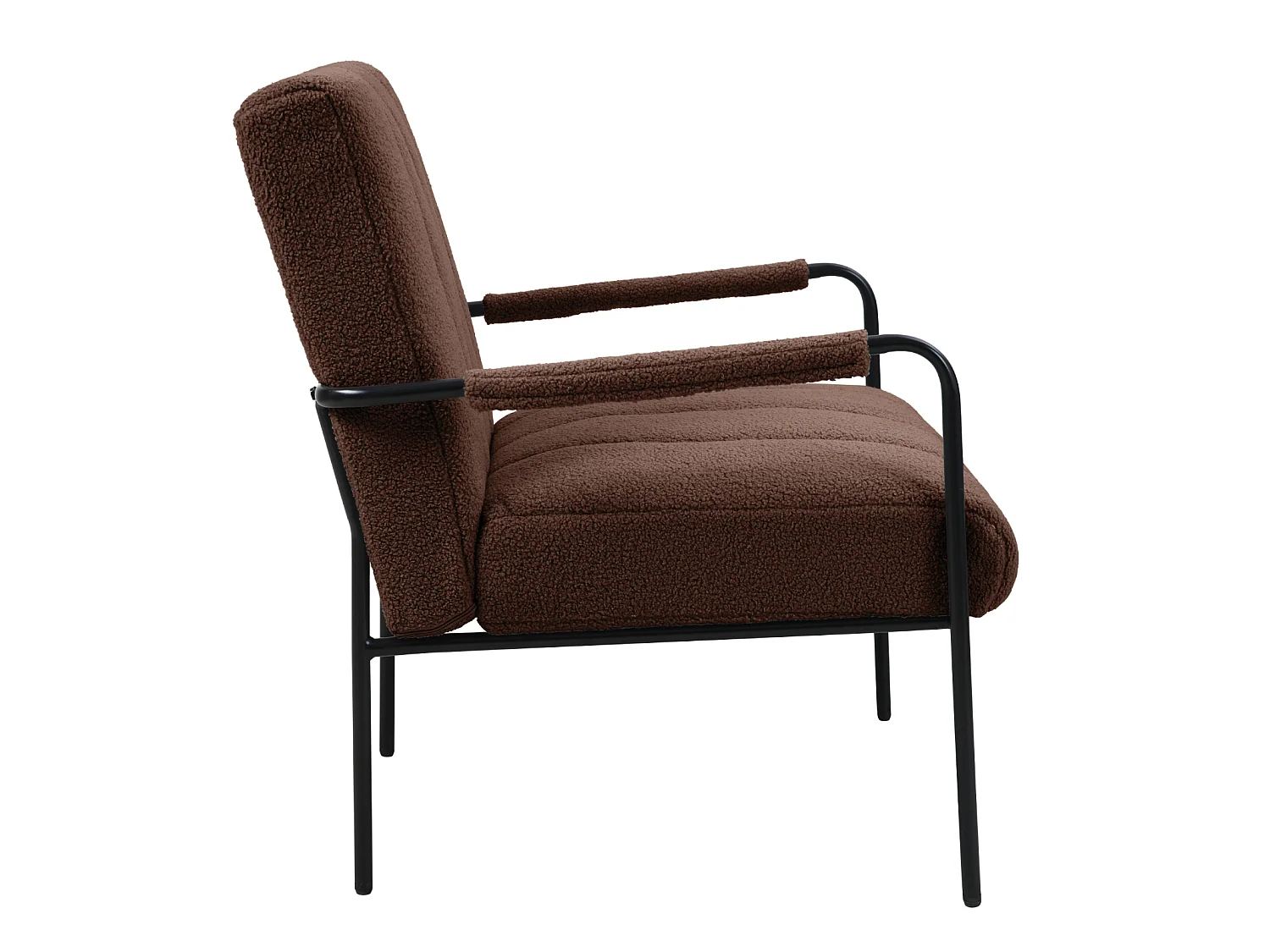 Fauteuil de salon SVITA KYLE Chaise rembourrée Chaise d'appoint Salon avec accoudoirs Marron