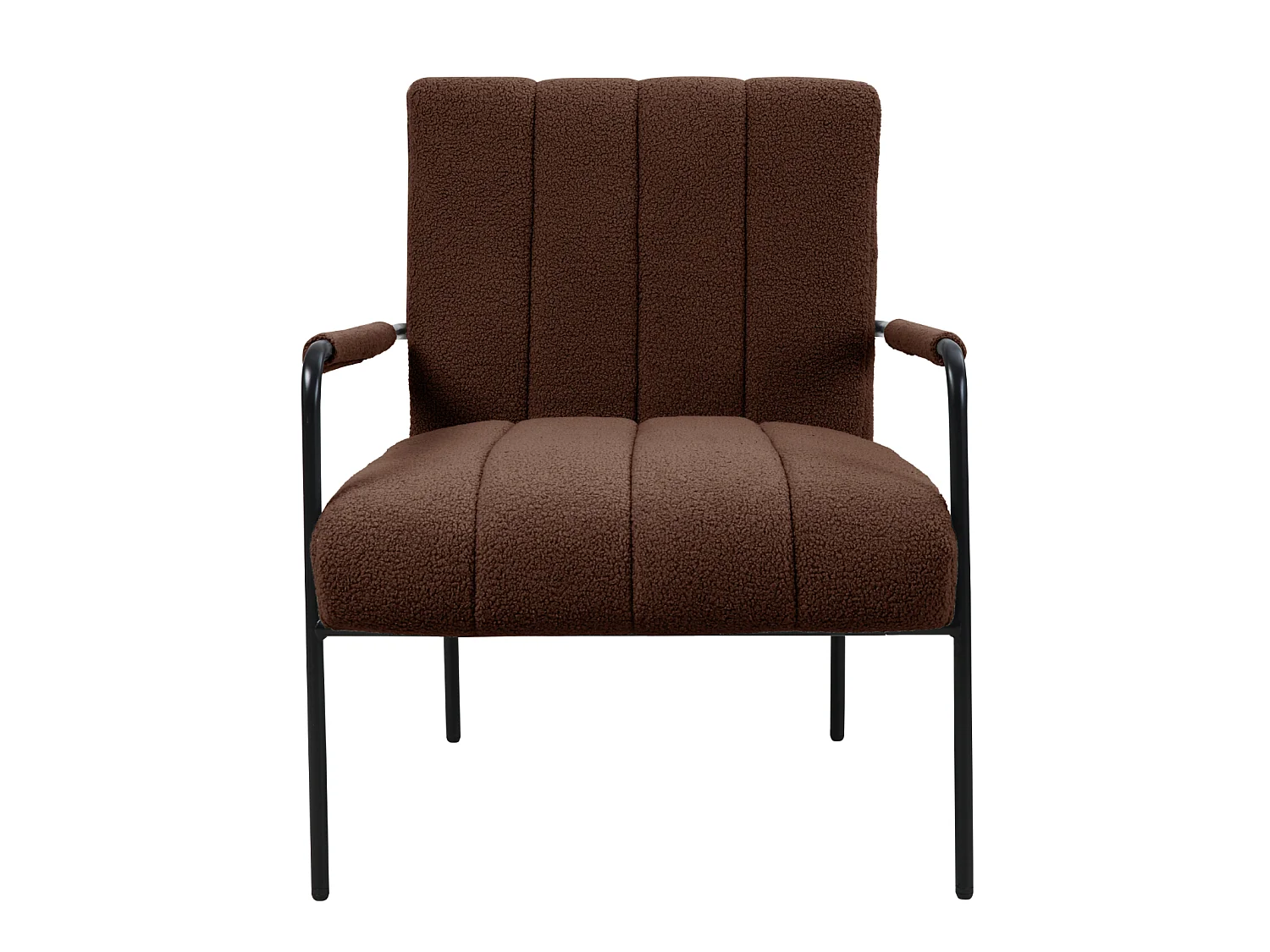 Fauteuil de salon SVITA KYLE Chaise rembourrée Chaise d'appoint Salon avec accoudoirs Marron