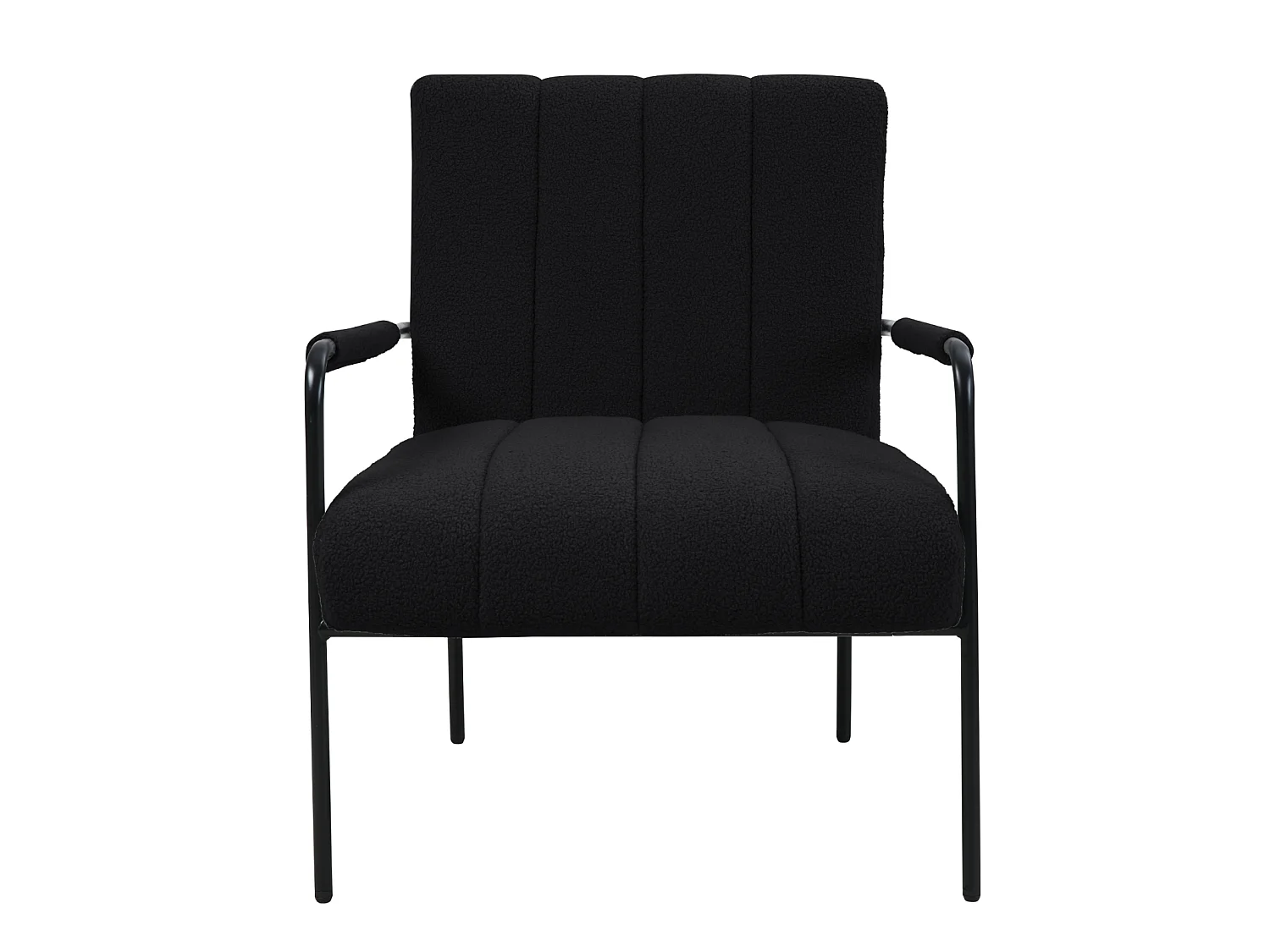 Fauteuil de salon SVITA KYLE Chaise rembourrée Chaise d'appoint Salon avec accoudoir Noir